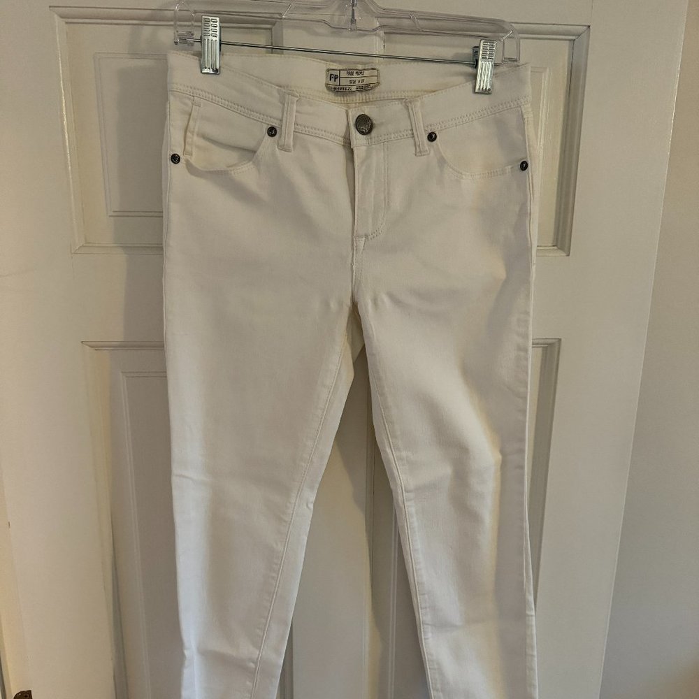 Free People White Ankle Jeans